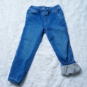 Toddler Lined Denim Joggers with Washwell size 5T
